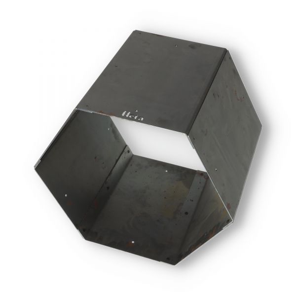 Original Heta Hexagon Holzregal | aus Corten Stahl