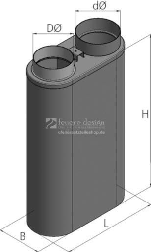 Heizkasten HK 70/145-145 | Nachheizfläche für Warmluftofen | Ortrand Nachheizkasten | Stahlblech